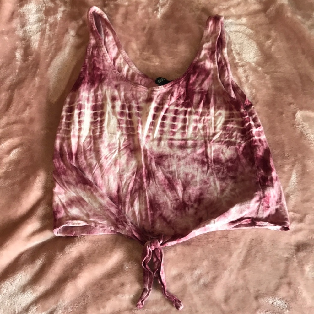 Pink tie dye crop top